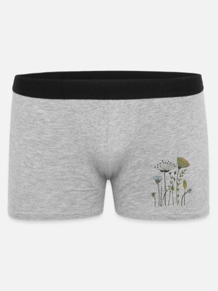 trockenblumen gewebe - Männer Boxer Shorts - Grau meliert