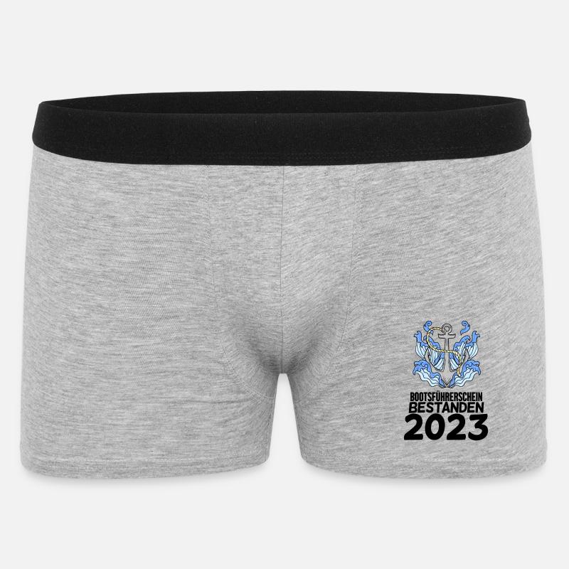 Bootsführerschein 2023 - Männer Boxer Shorts - Grau meliert