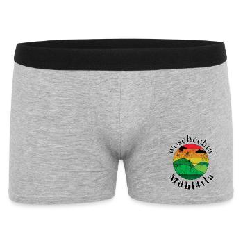 woschechta Mühl4tla-waschechter Mühl4tler, Dialekt - Männer Boxer Shorts - Grau meliert - Vorne