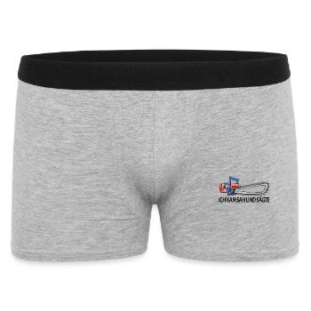 Kettensäge Motorsäge Spruch Sprüche - Männer Boxer Shorts - Grau meliert - Vorne