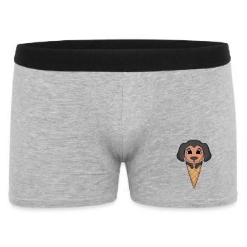 Dobermann Eis Motiv - Männer Boxer Shorts - Grau meliert - Vorne