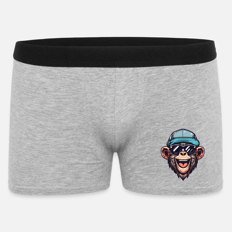 Lustiger Affe - Männer Boxer Shorts - Grau meliert