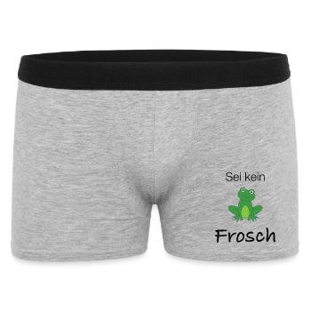 Sei kein Frosch - Männer Boxer Shorts - Grau meliert - Vorne