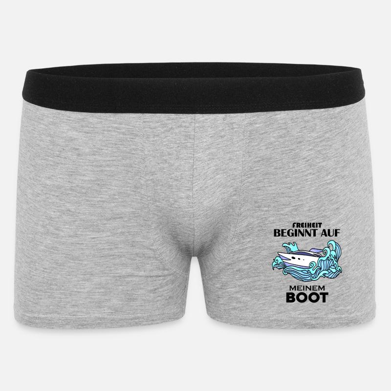 Boote Motorboot - Männer Boxer Shorts - Grau meliert