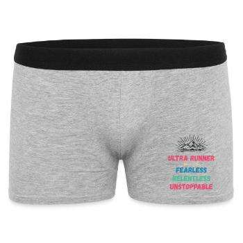 Ultra Runnner - Fearless. Relentless. Unstoppable. - Men's Boxer Shorts - heather grey - Front