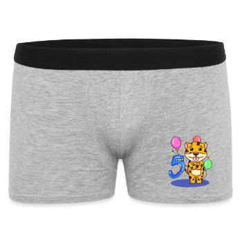 5 Birthday 5 years old with animal motif - Five - Men's Boxer Shorts - heather grey - Front
