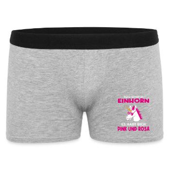 Einhorn ärgern lustiger Spruch Geschenkidee - Männer Boxer Shorts - Grau meliert - Vorne