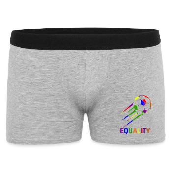 Fußball Regenbogen WM Equality - Männer Boxer Shorts - Grau meliert - Vorne