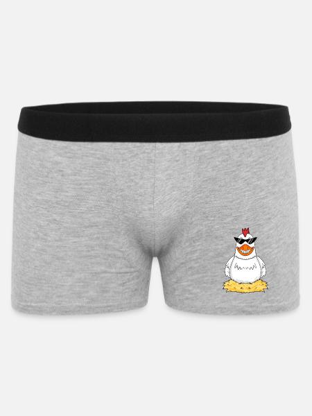 Hühner Huhn Hahn Hühnerbauer Hühnerstall - Männer Boxer Shorts - Grau meliert
