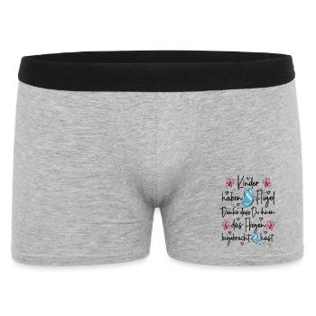 Kita Abschied - Kinder haben Flügel - Männer Boxer Shorts - Grau meliert - Vorne
