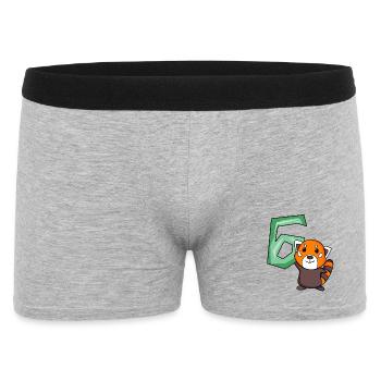 6th Birthday Motif Red Panda - six years old - Men's Boxer Shorts - heather grey - Front