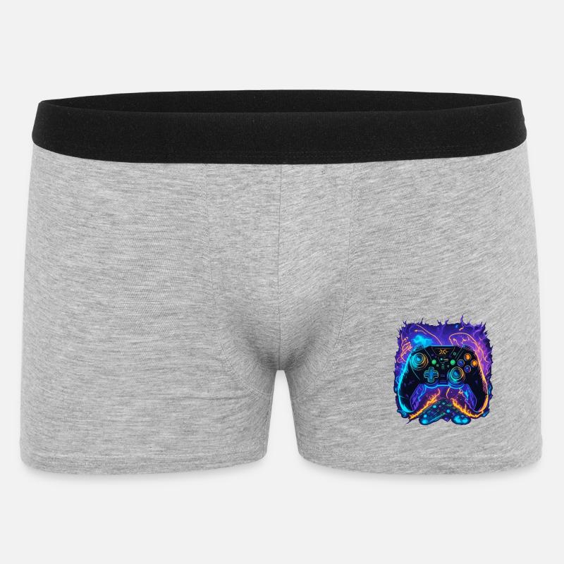 Powerful Gaming Controller Art - Männer Boxer Shorts - Grau meliert