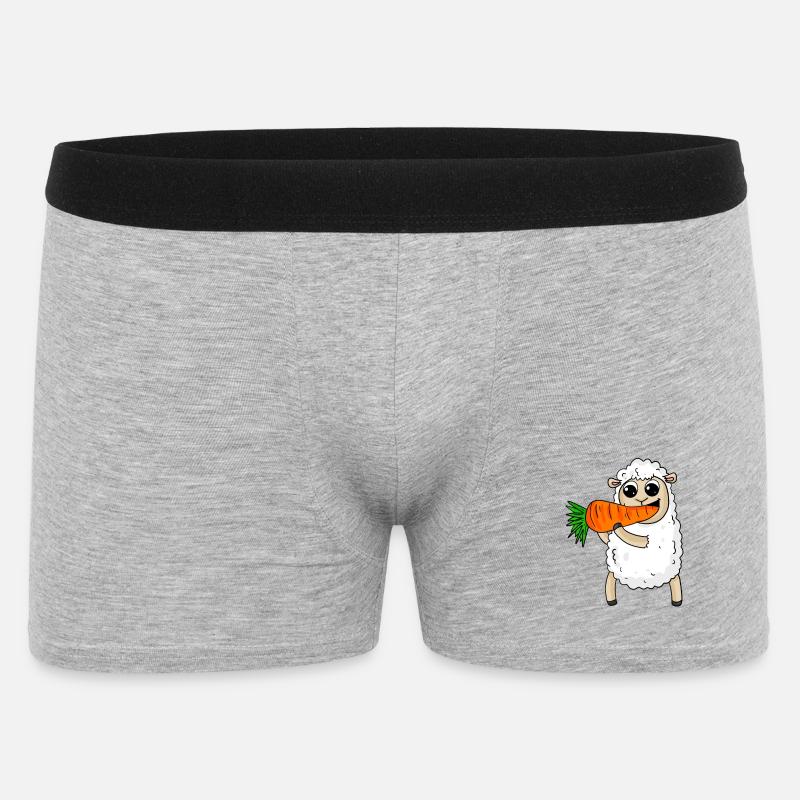 Sheep eats carrot - Men's Boxer Shorts - heather grey
