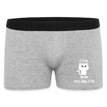 It's Fine I'm Fine Every Thing is Fine Cat V2 - Men's Boxer Shorts - heather grey - Front