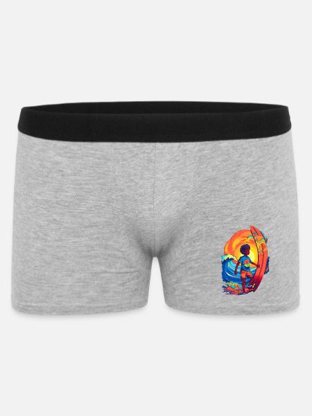 Surfer with sunbeam motif - Men's Boxer Shorts - heather grey
