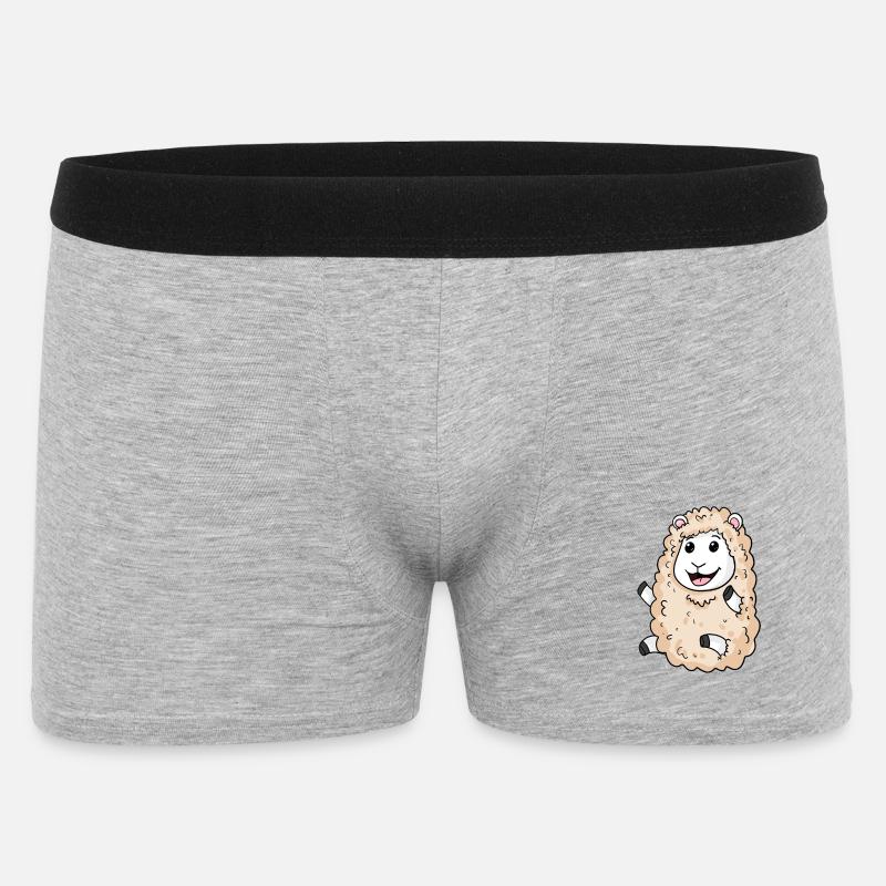 Schaf - Männer Boxer Shorts - Grau meliert