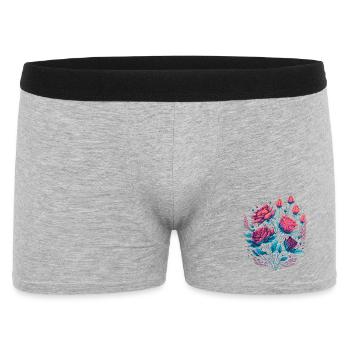 roses néon vintage bouquet de roses - Boxer Homme - gris chiné - Devant