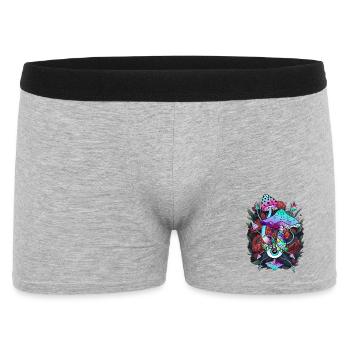 Psychedelic Mushroom - Eyes Art with Flowers - Men's Boxer Shorts - heather grey - Front