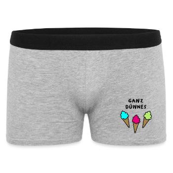 Ganz dünnes Eis coole lustige Sprüche Quote Sommer - Männer Boxer Shorts - Grau meliert - Vorne