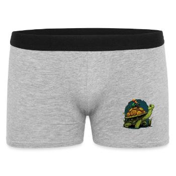schnecke lässt sich von Schildkroete mitnehmen - Männer Boxer Shorts - Grau meliert - Vorne