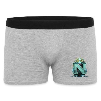 N Colorful with Monster Woven - Men's Boxer Shorts - heather grey - Front