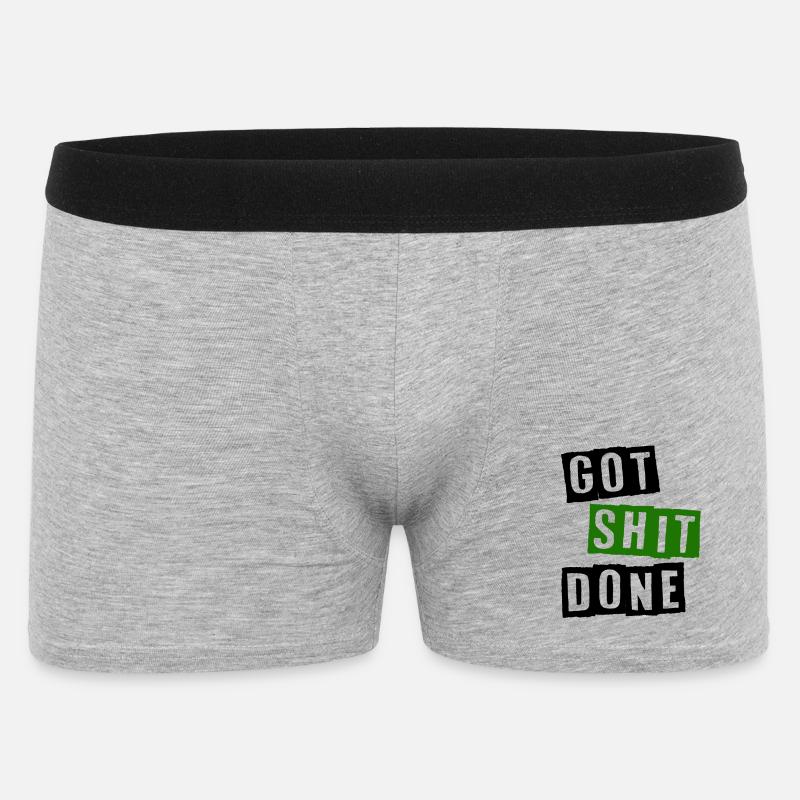 Got shit done - Männer Boxer Shorts - Grau meliert