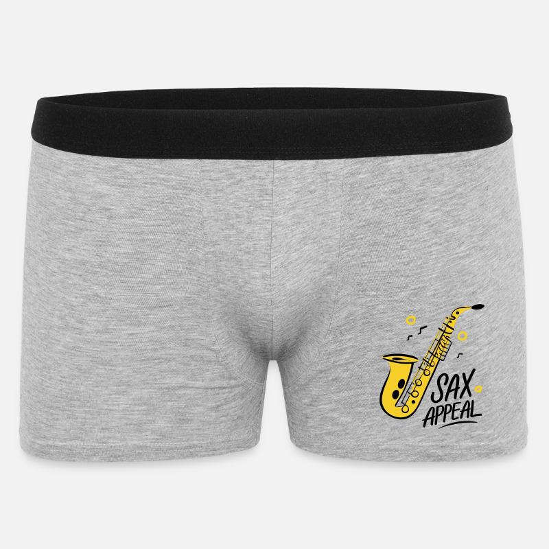 Saxophone Doré Jazz Graphique - Boxer Homme - gris chiné