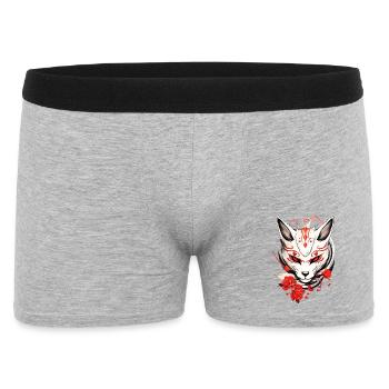 Kumiho Masque De Renard Japon Kitsune Samouraï Anime - Boxer Homme - gris chiné - Devant