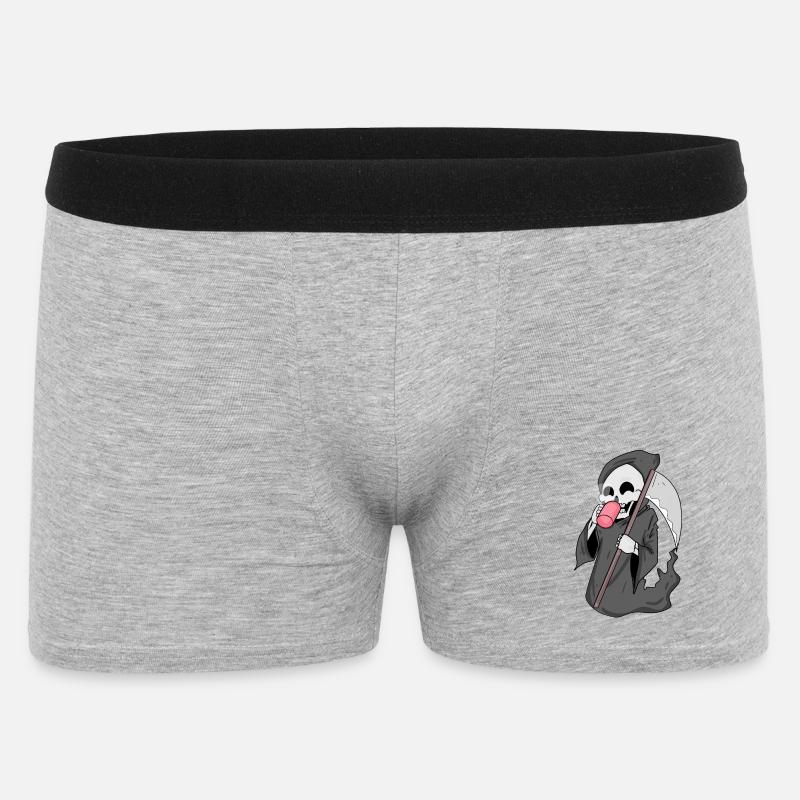 Grim Reaper with coffee - Men's Boxer Shorts - heather grey