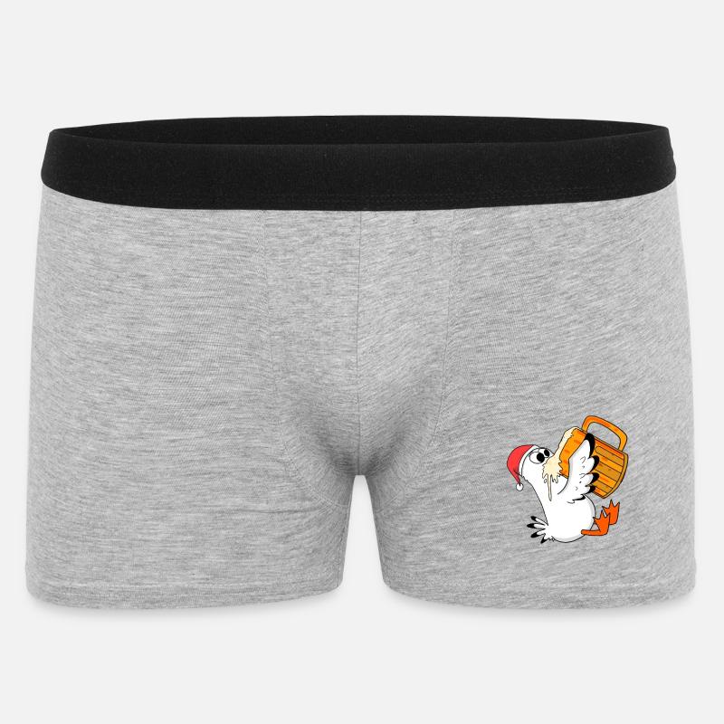 Möwe Bier Weihnachten - Männer Boxer Shorts - Grau meliert