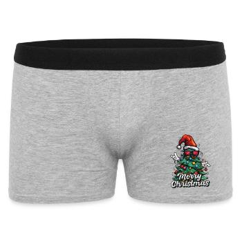 Joyeux Noël – Sapin de Noël avec lunettes de soleil - Boxer Homme - gris chiné - Devant
