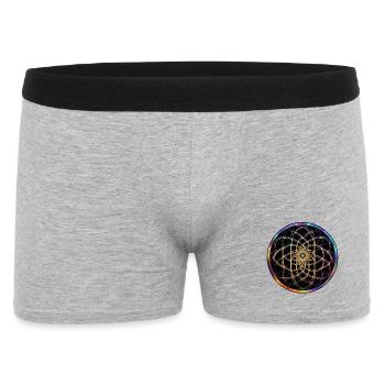 Regenbogen Mandala Kreismuster - Männer Boxer Shorts - Grau meliert - Vorne