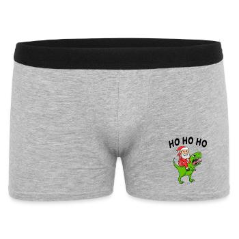 Ho ho ho Santa Claus Dinosaur - Men's Boxer Shorts - heather grey - Front