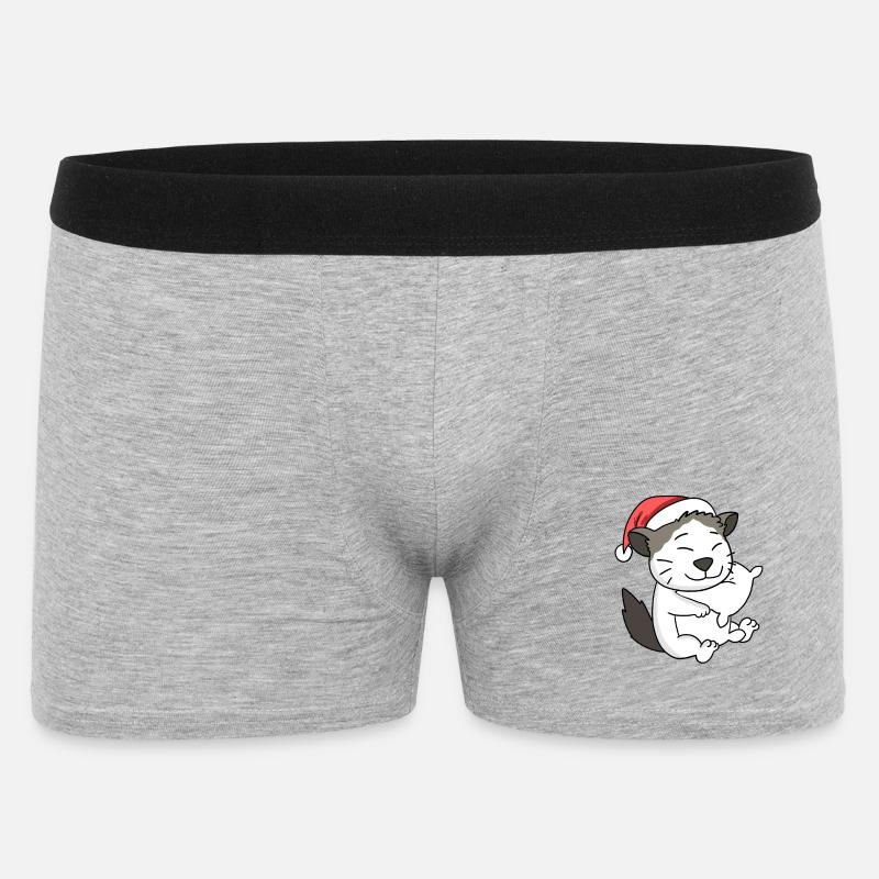 Chat Mignon Ragdoll Fatigué Noël - Boxer Homme - gris chiné