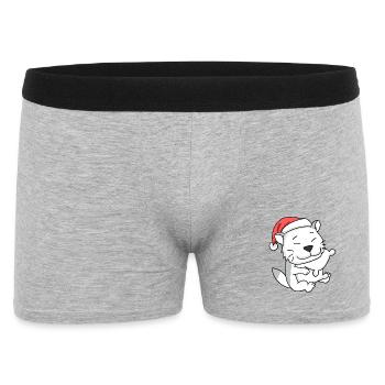 Cat Cute Burmilla Tired Christmas - Men's Boxer Shorts - heather grey - Front