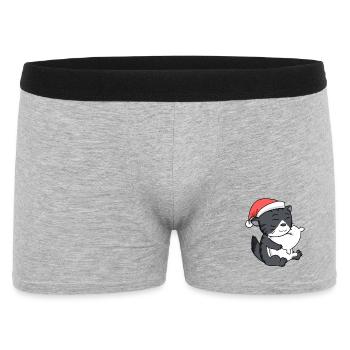 Katze Niedlich Norwegische Waldkatze Müde - Männer Boxer Shorts - Grau meliert - Vorne