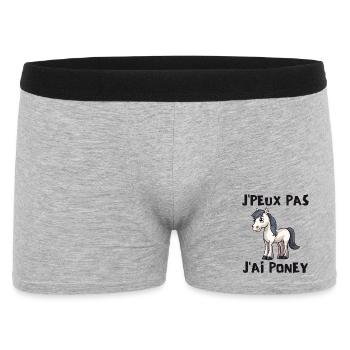 poney, cheval, poney club - Boxer Homme - gris chiné - Devant