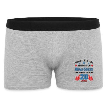 20 ans anniversaire homme cadeau humour drôle - Boxer Homme - gris chiné - Devant