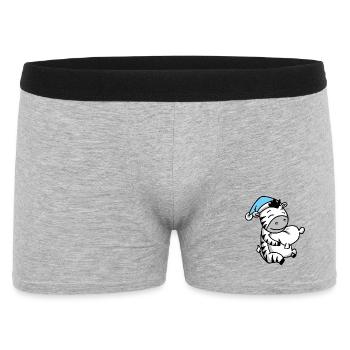 Zèbre avec oreiller et bonnet de somnolence - Boxer Homme - gris chiné - Devant