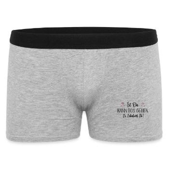 Bin Da Kann Los Gehen Personalisierbar Name Namen - Männer Boxer Shorts - Grau meliert - Vorne
