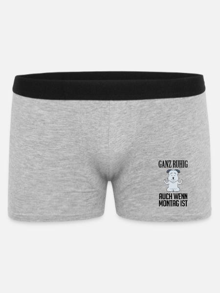 Montag Spruch Yoga Hund - Männer Boxer Shorts - Grau meliert