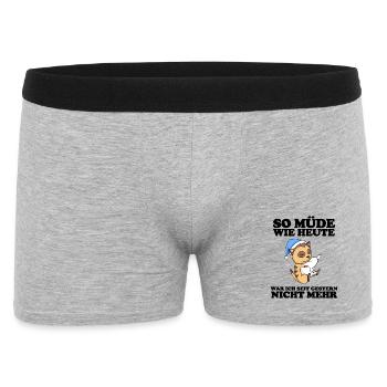 Ausschlafen Müde Spruch lustig Schlafen - Männer Boxer Shorts - Grau meliert - Vorne