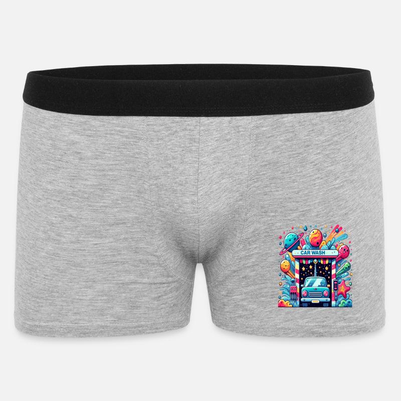 Auto Waschanlage Comic Style - Männer Boxer Shorts - Grau meliert