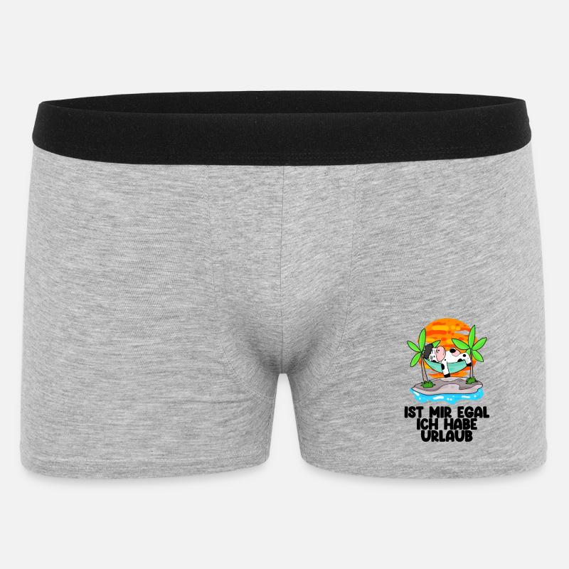 Urlaub Ferien Frei Kuh - Männer Boxer Shorts - Grau meliert