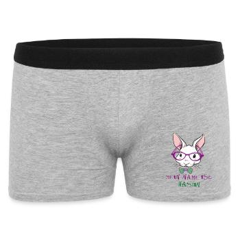 Hase mit Sonnenbrille Ostern - Männer Boxer Shorts - Grau meliert - Vorne