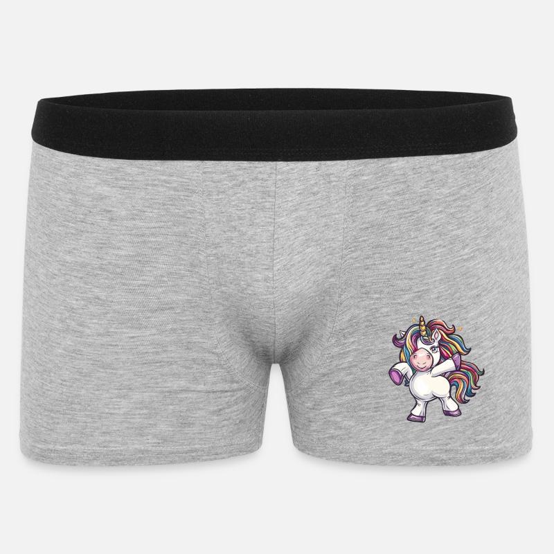 Tanzendes Einhorn - Männer Boxer Shorts - Grau meliert
