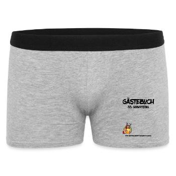33. Geburtstag | Gästebuch Design - Männer Boxer Shorts - Grau meliert - Vorne