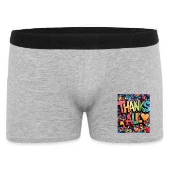 Cheerful graffiti-style thank you illustration - Men's Boxer Shorts - heather grey - Front
