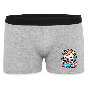 Japanese Kawaii Unicorn Ramen Asian Cuisine - Men's Boxer Shorts - heather grey - Front