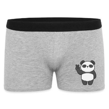 Motif Panda with Peace Sign Comic - Men's Boxer Shorts - heather grey - Front